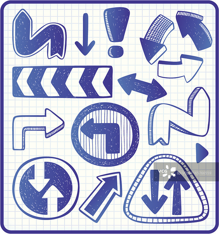 箭头涂鸦合集图片素材