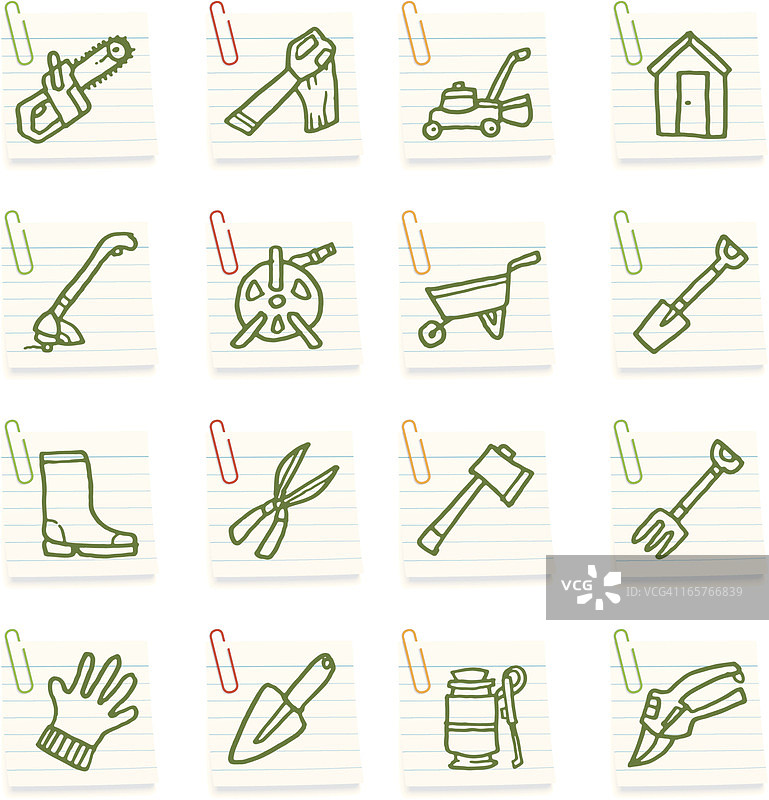 园艺工具便签图标图片素材
