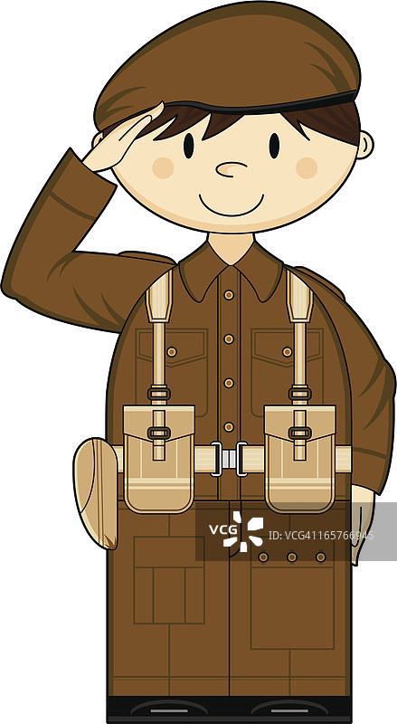 可爱的二战时期英国陆军士兵图片素材