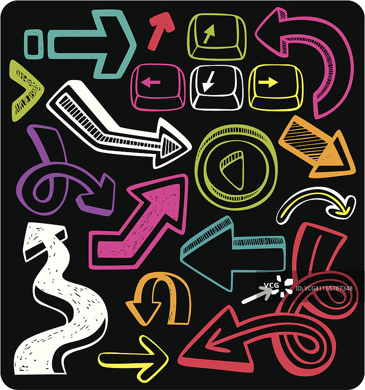 箭头涂鸦合集图片素材