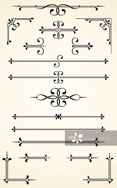 矢量化卷轴套装图片素材