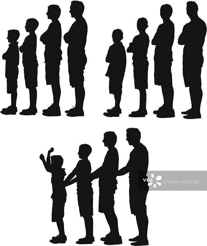 一排站立的人 Silhouette图片素材