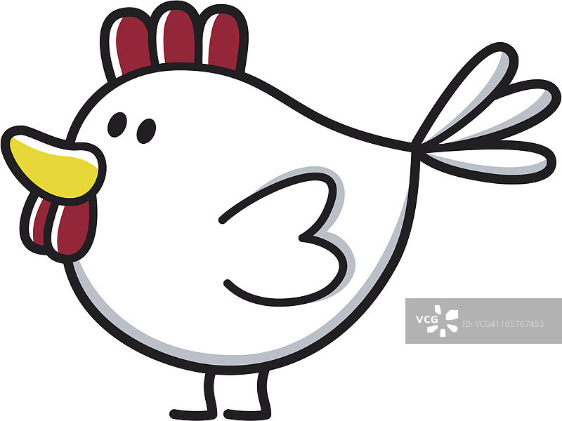 白色卡通鸡图片素材