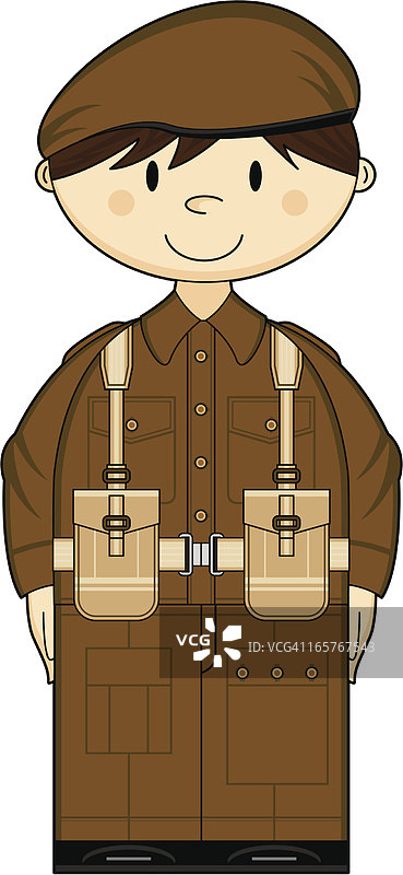 可爱的二战时期英国陆军士兵图片素材