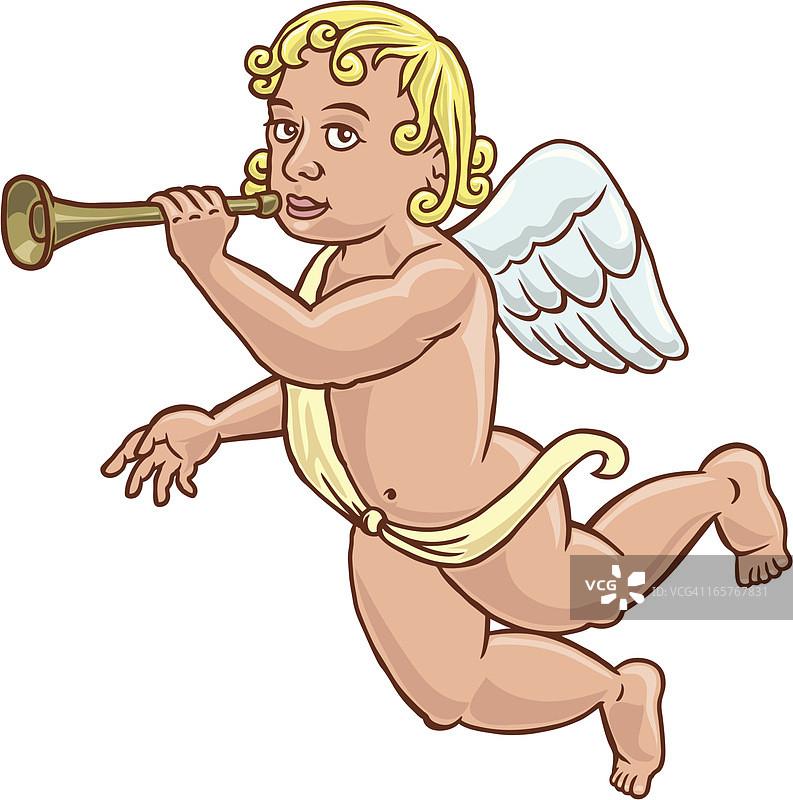 吹着喇叭的天使图片素材