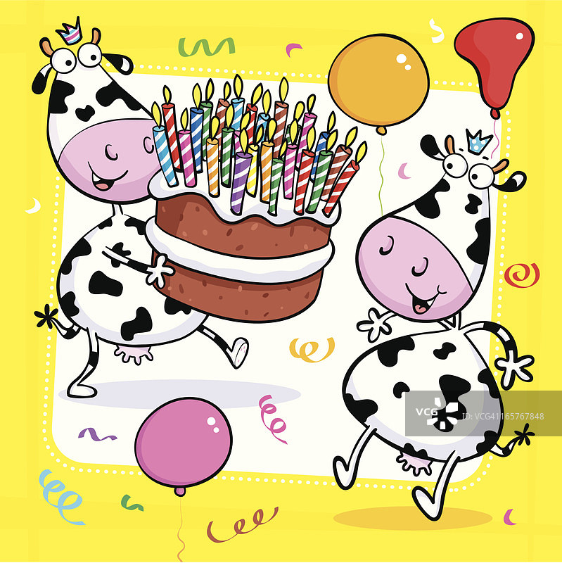 奶牛蛋糕派对图片素材