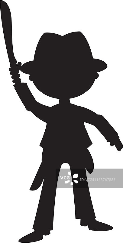 弯刀探险者剪影图片素材