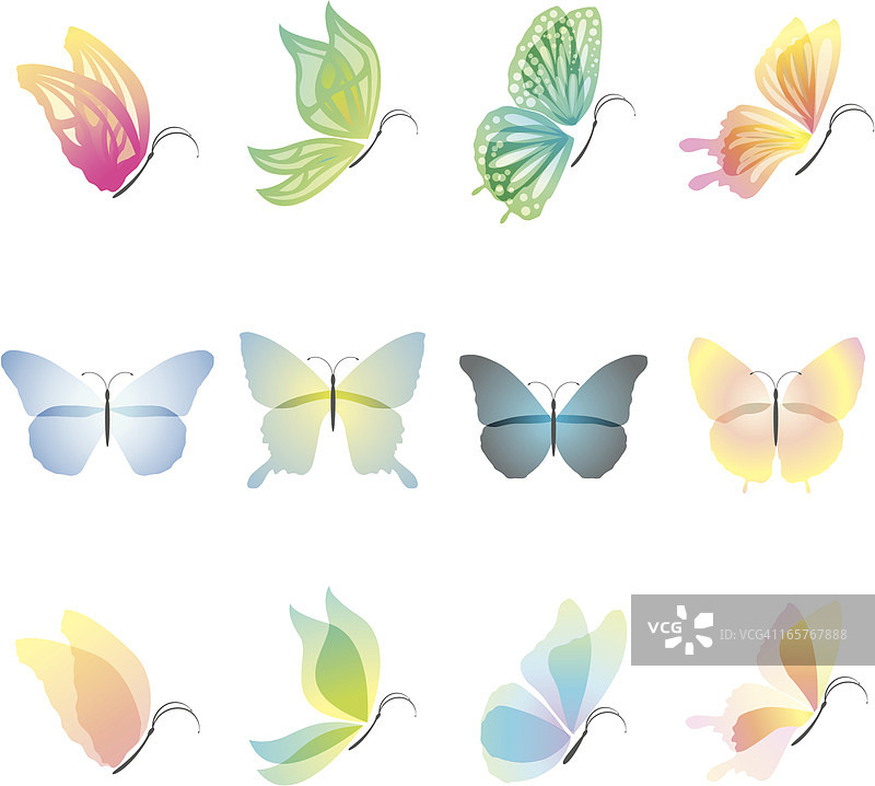 蝴蝶设计元素图片素材