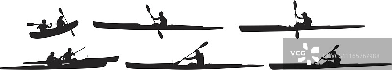 皮划艇剪影图像图片素材