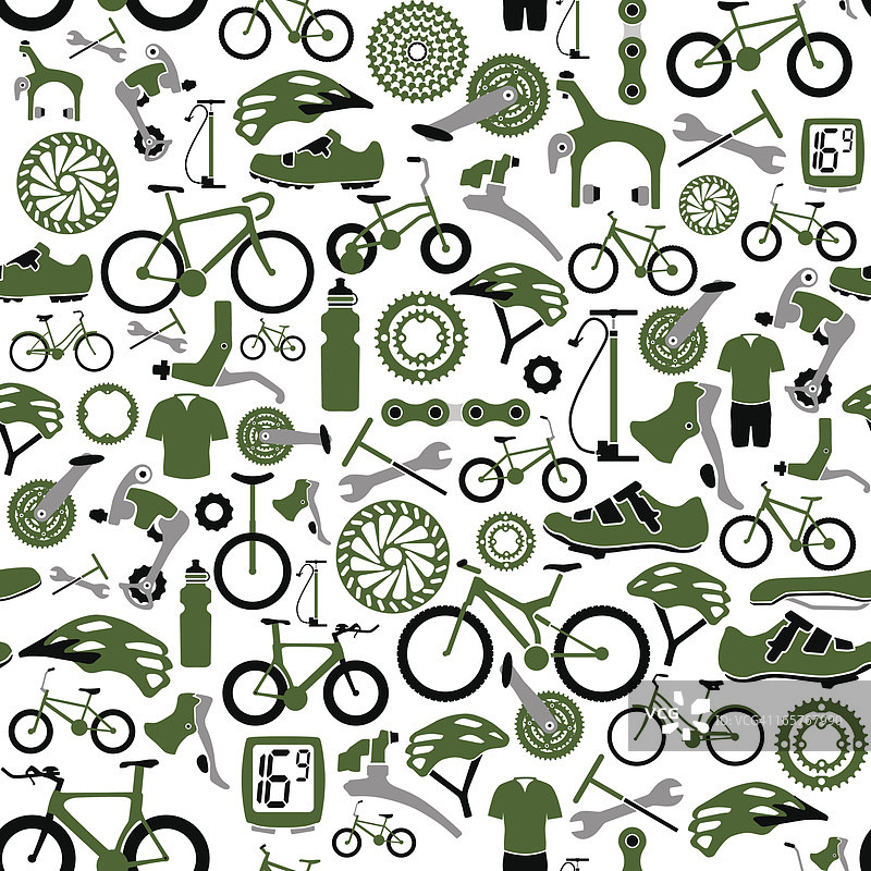 无缝自行车及零件图案图片素材