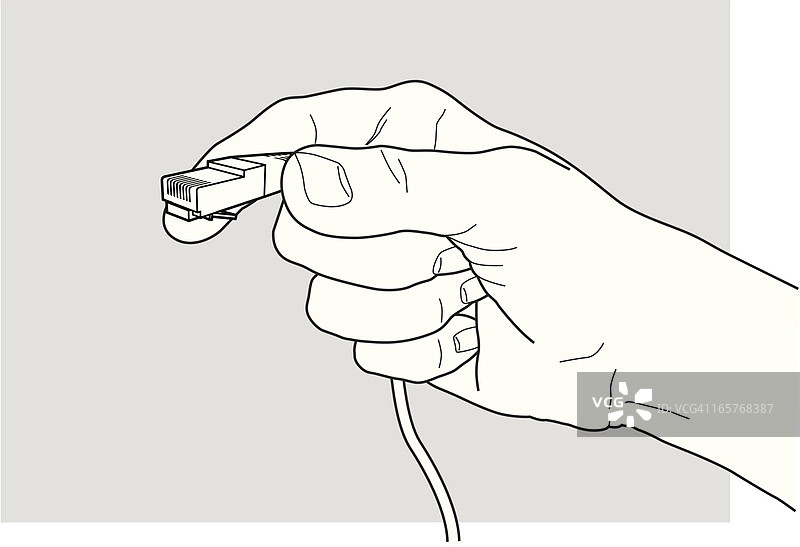 手拿电脑网线图片素材