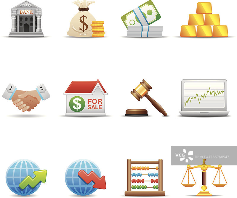 经济活动和金融图标集|优雅系列图片素材