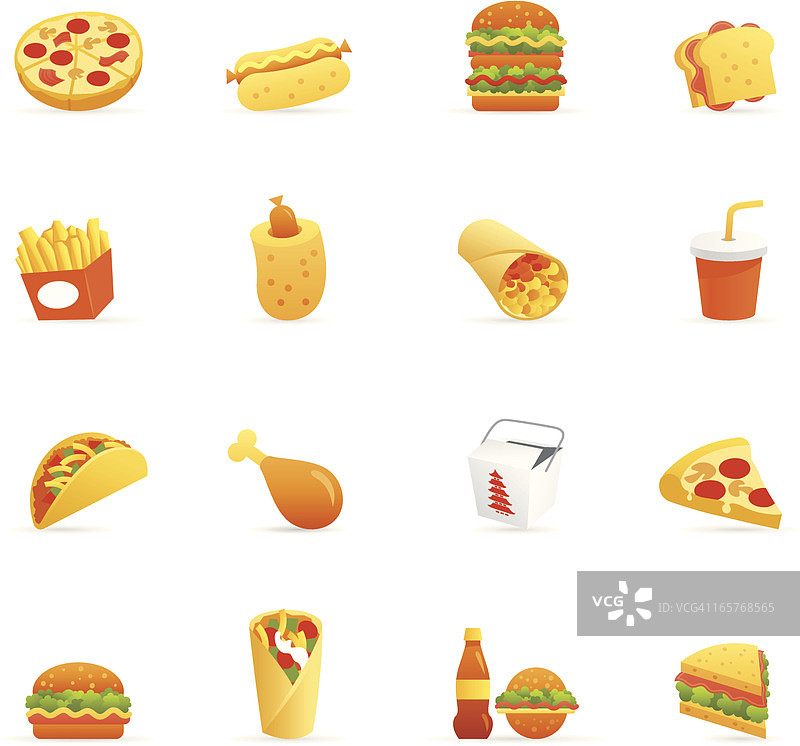 彩色图标 - 快餐图片素材