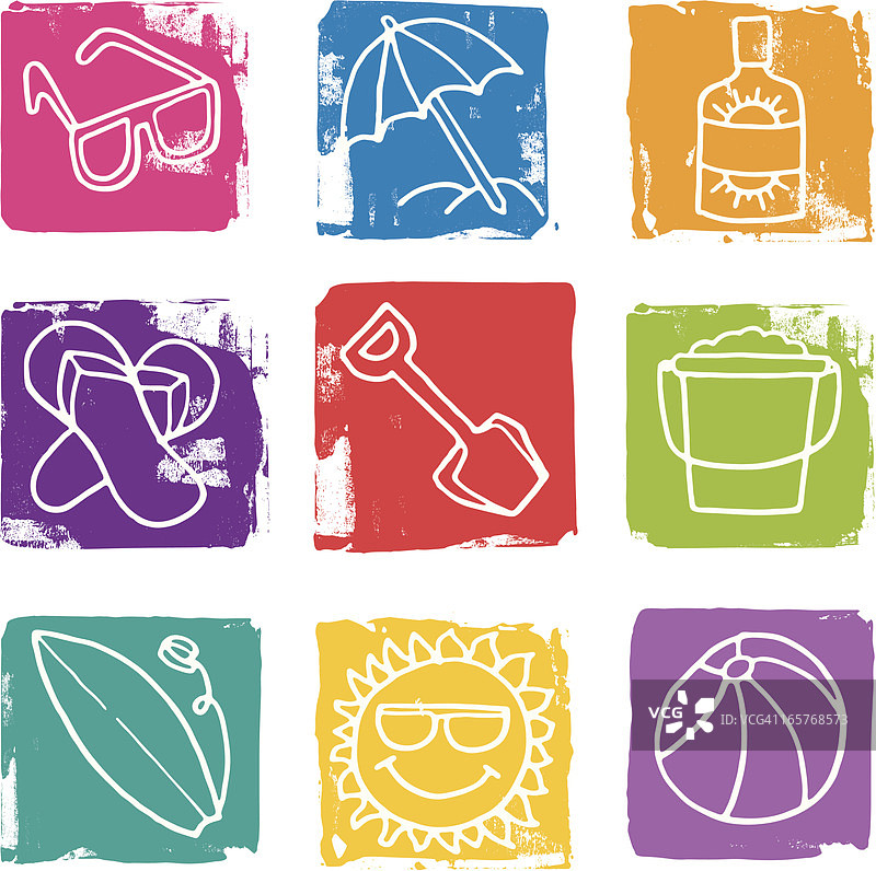 夏日图标方块图片素材