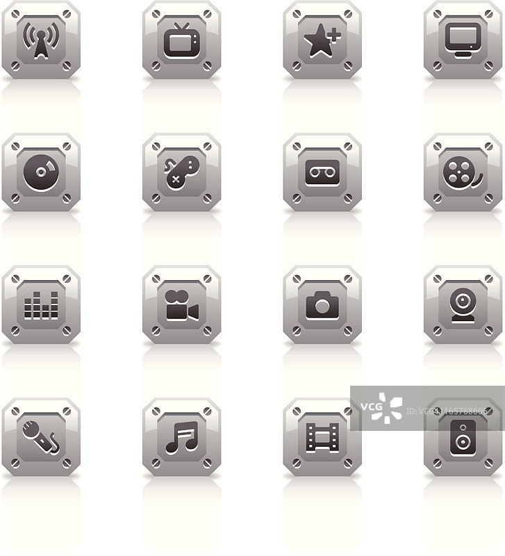 金属图标集|媒体图片素材