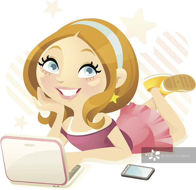 青少年博主（健谈的女孩）图片素材