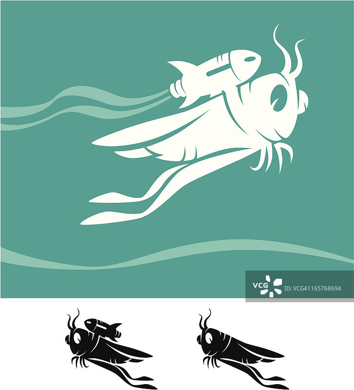 带喷气背包的蚱蜢图片素材