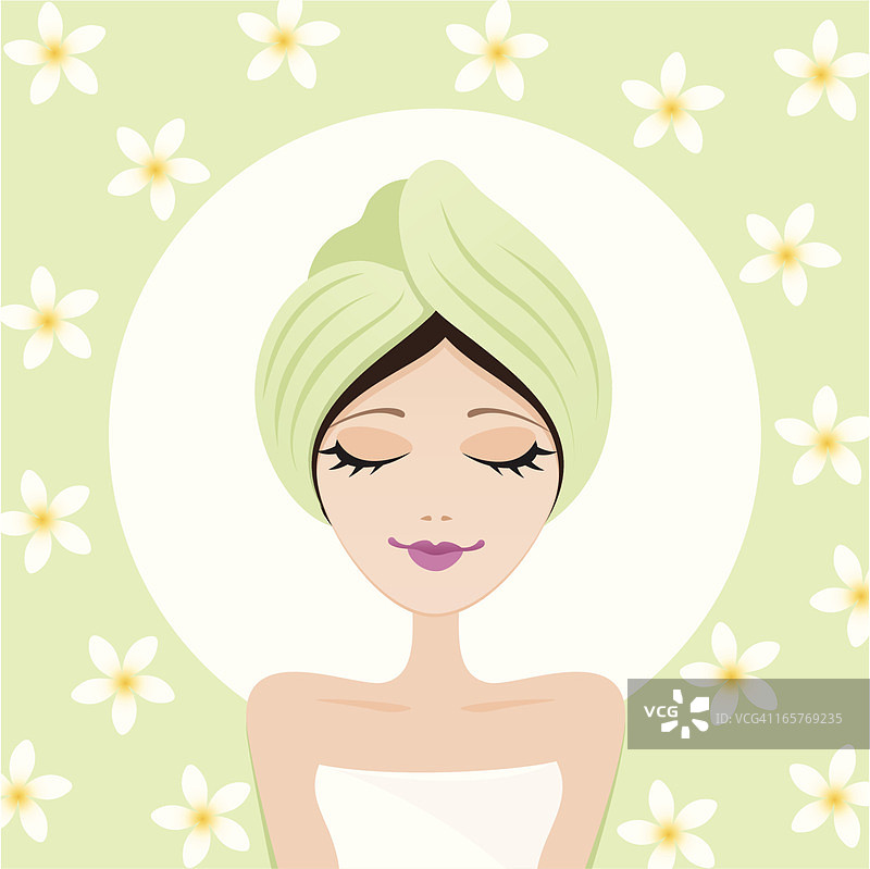 放松的水疗女孩图片素材