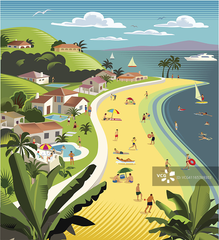 热带海滩假日图片素材