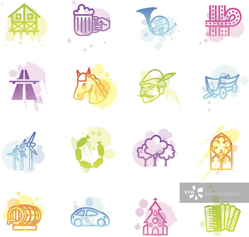 污渍图标 - 德国与啤酒节图片素材