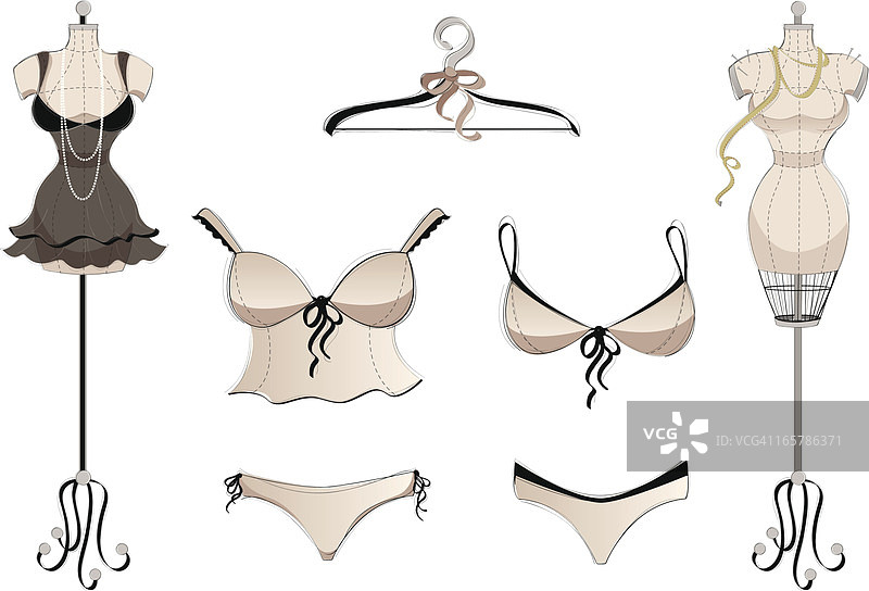 复古夜景套装图片素材