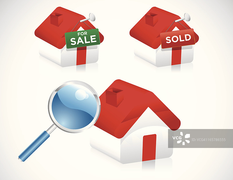 房屋搜索图标图片素材