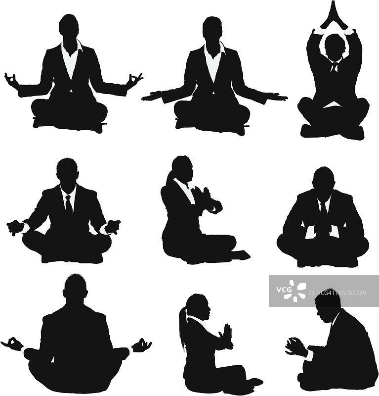 冥想的商人们图片素材