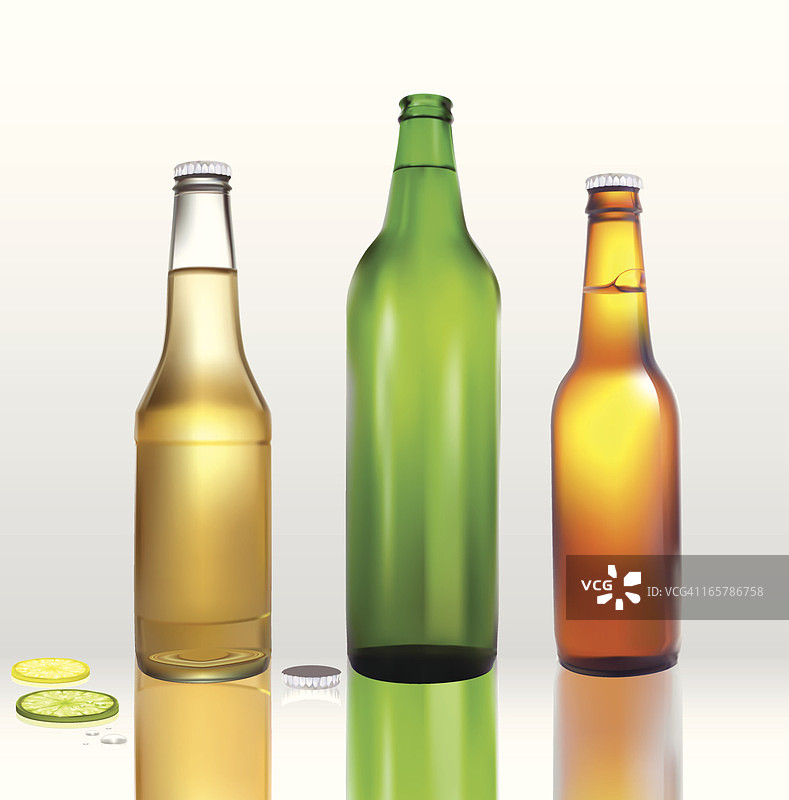 啤酒瓶合集矢量图图片素材