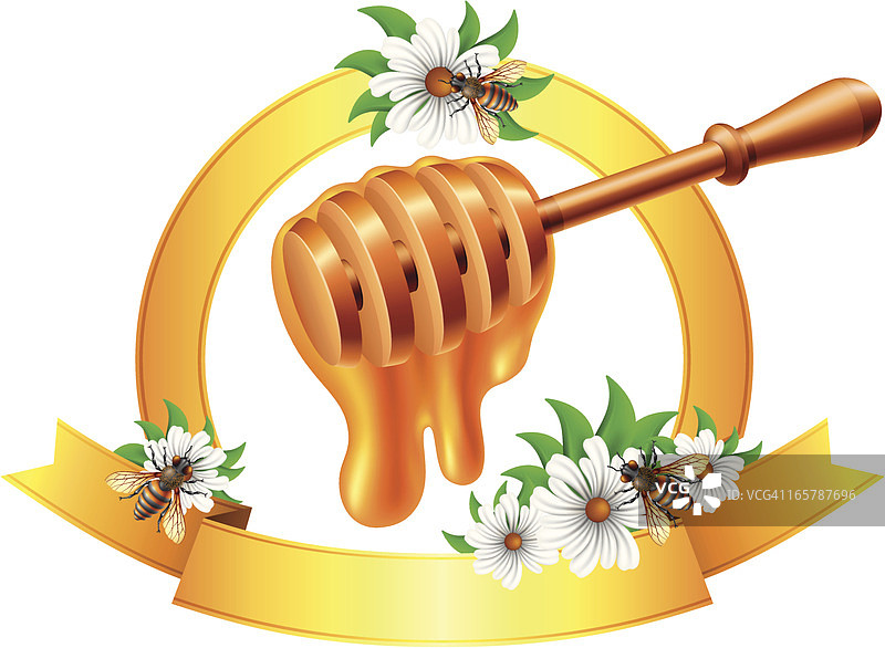 蜂蜜徽章概念图片素材