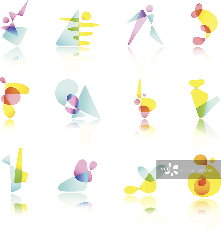 彩色透明抽象图标设计元素图片素材