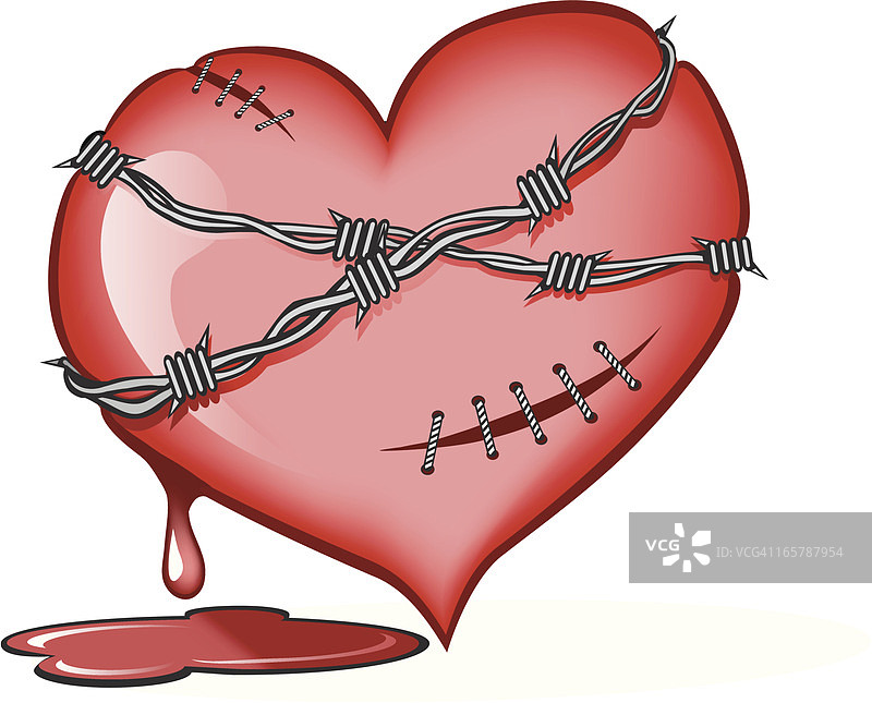 受伤的心图片素材