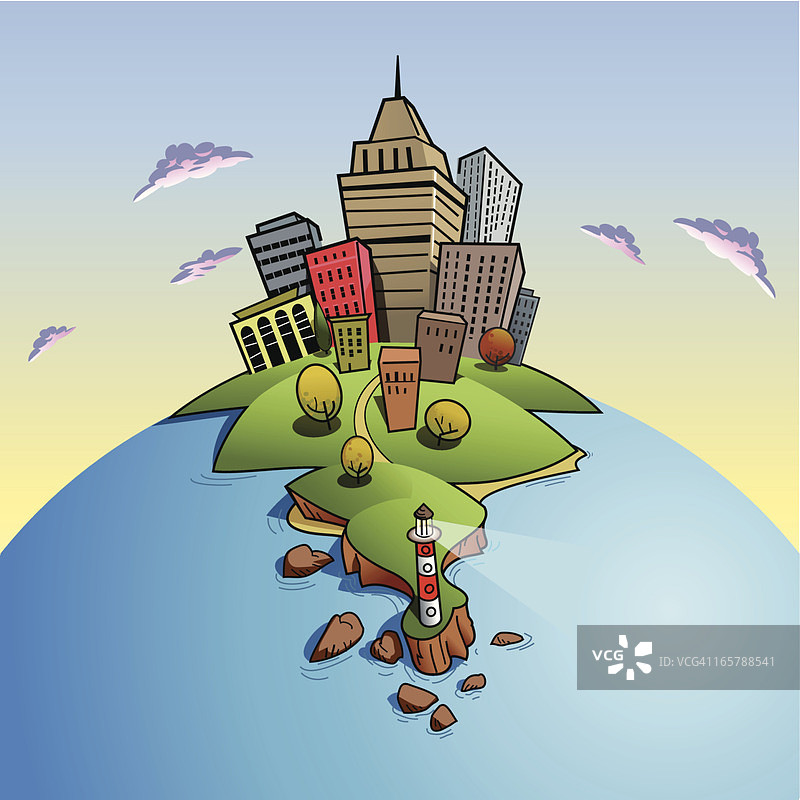 海边城市图片素材