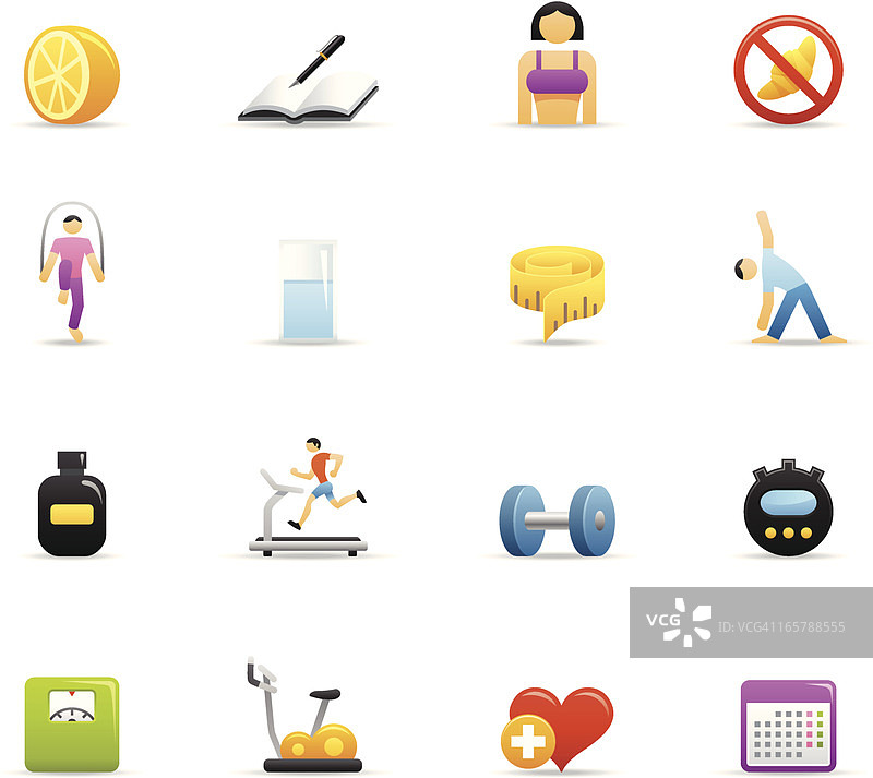 彩色图标 - 减肥图片素材