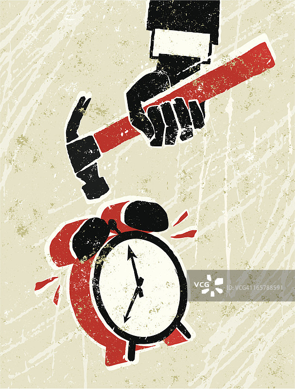 锤子敲打闹钟图片素材