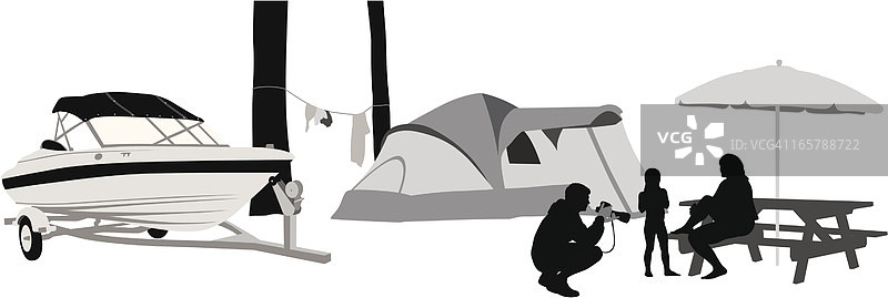 露营摄影矢量剪影图片素材
