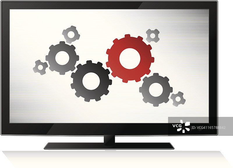 液晶电视中的齿轮图片素材