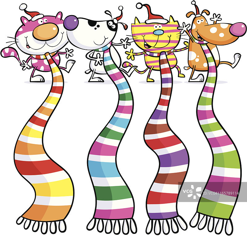 猫狗圣诞节图片素材