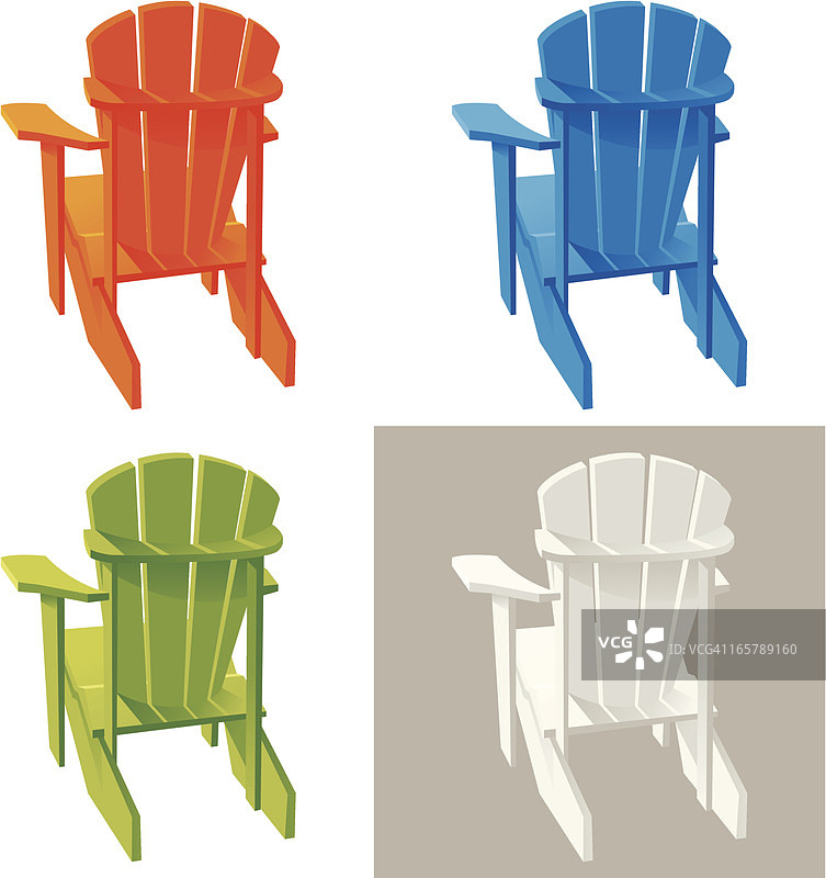 不同颜色的穆斯科卡阿迪朗达克扶手椅图片素材