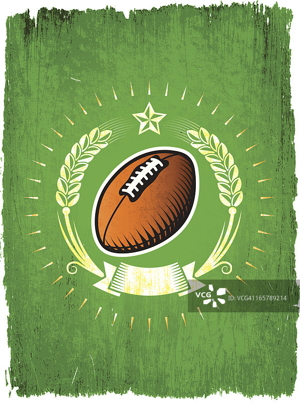 带有banner的Grunge足球徽章图片素材