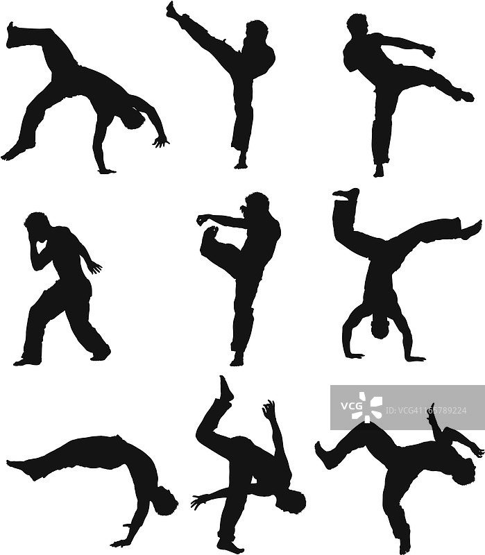 练习卡波耶拉的男人图片素材