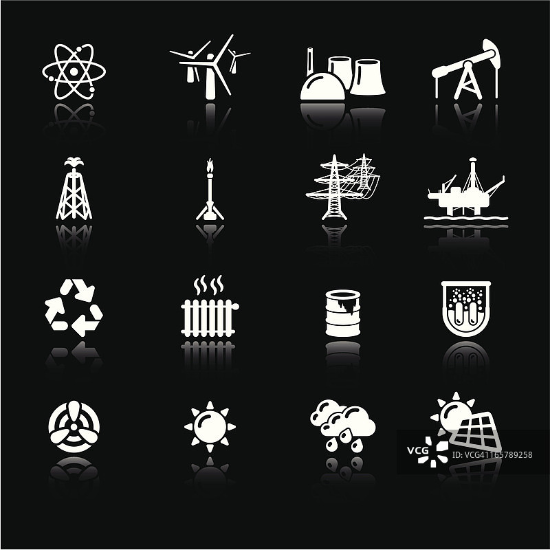 简洁白色发电图标图片素材