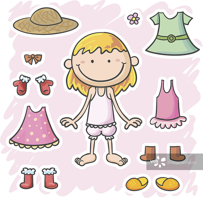 小女孩和她的衣服图片素材