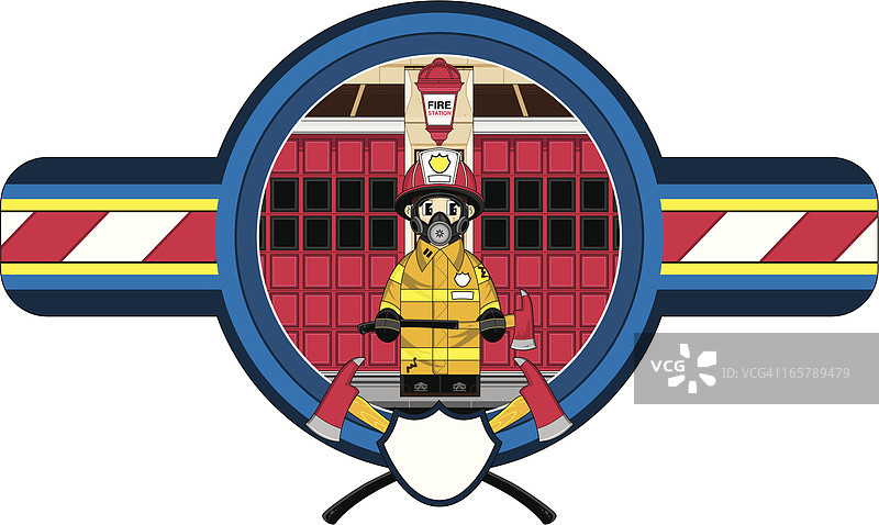 佩戴呼吸器徽章的消防员图片素材