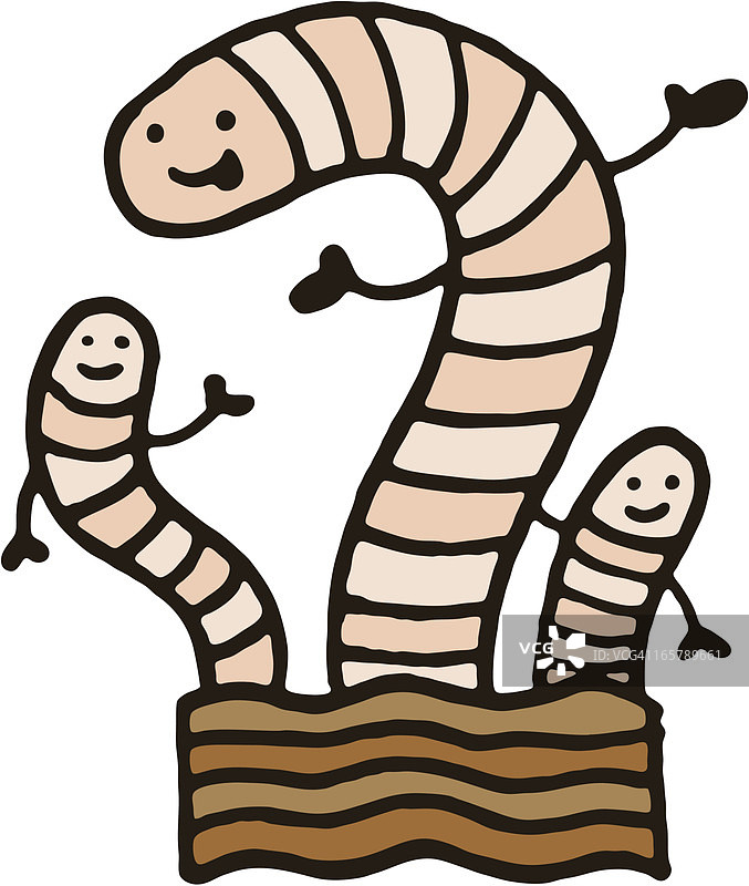 土壤中的三条蠕虫图片素材