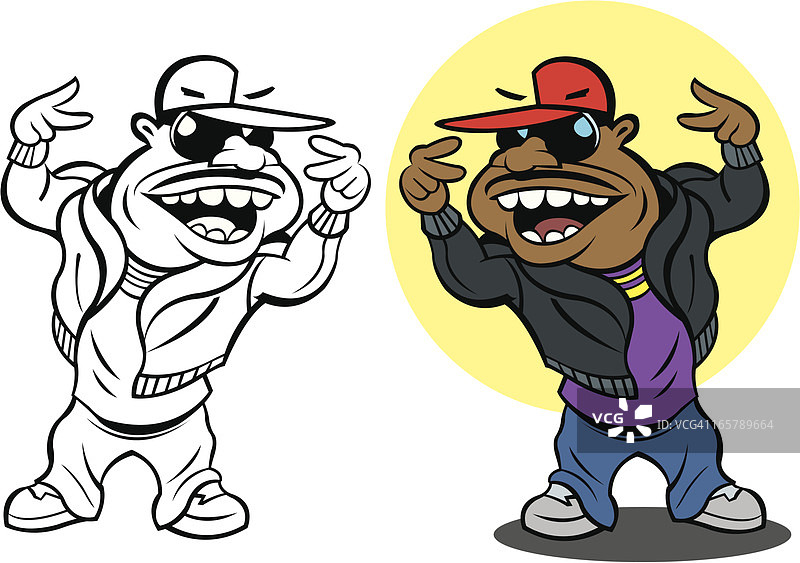 嘻哈音乐家卡通形象图片素材