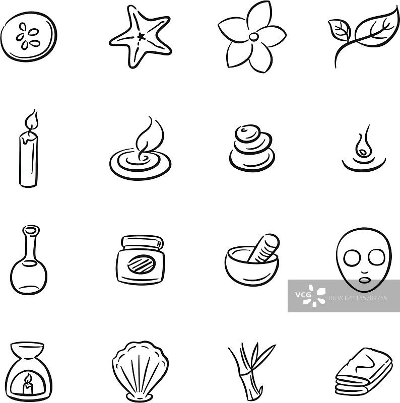 美容与水疗图标集图片素材