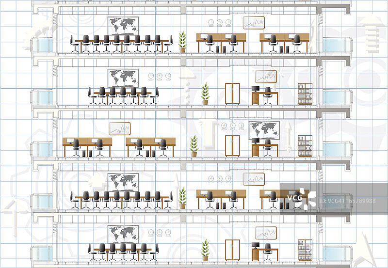 办公楼剖面背景图片素材