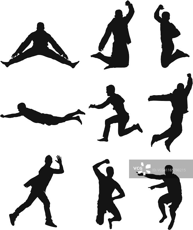 活动中的人群剪影图片素材