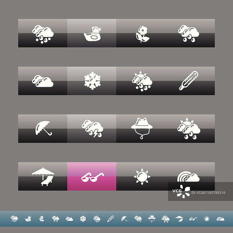 灰色和粉色系的春夏图标图片素材