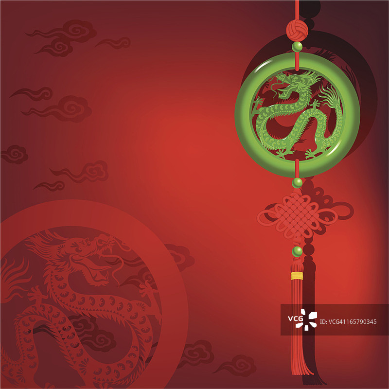 龙纹玉佩挂件图片素材